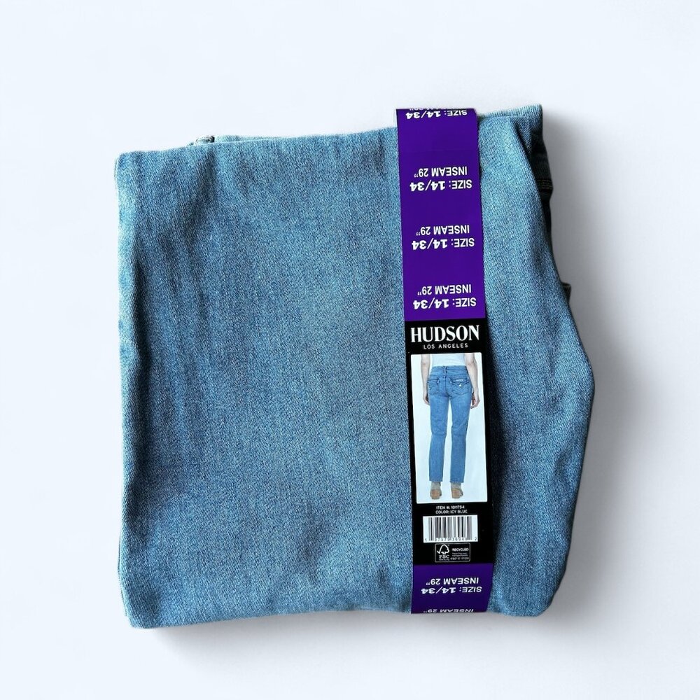 Hudson Los Angeles Women's Slim Straight Leg Jeans Blue Size 14/34 - Picture 6 of 9